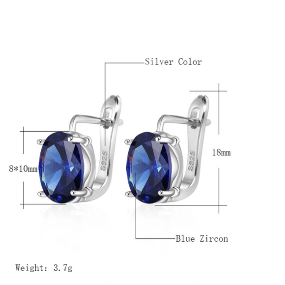 NEW 925 STERLING SILVER DIAMOND STUD EARRINGS, WONDERFUL EARRINGS, WOW EARRINGS - Picture 3 of 3